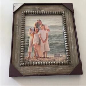 NEW  Beaded Graywash 8" X 10" Photo Frame